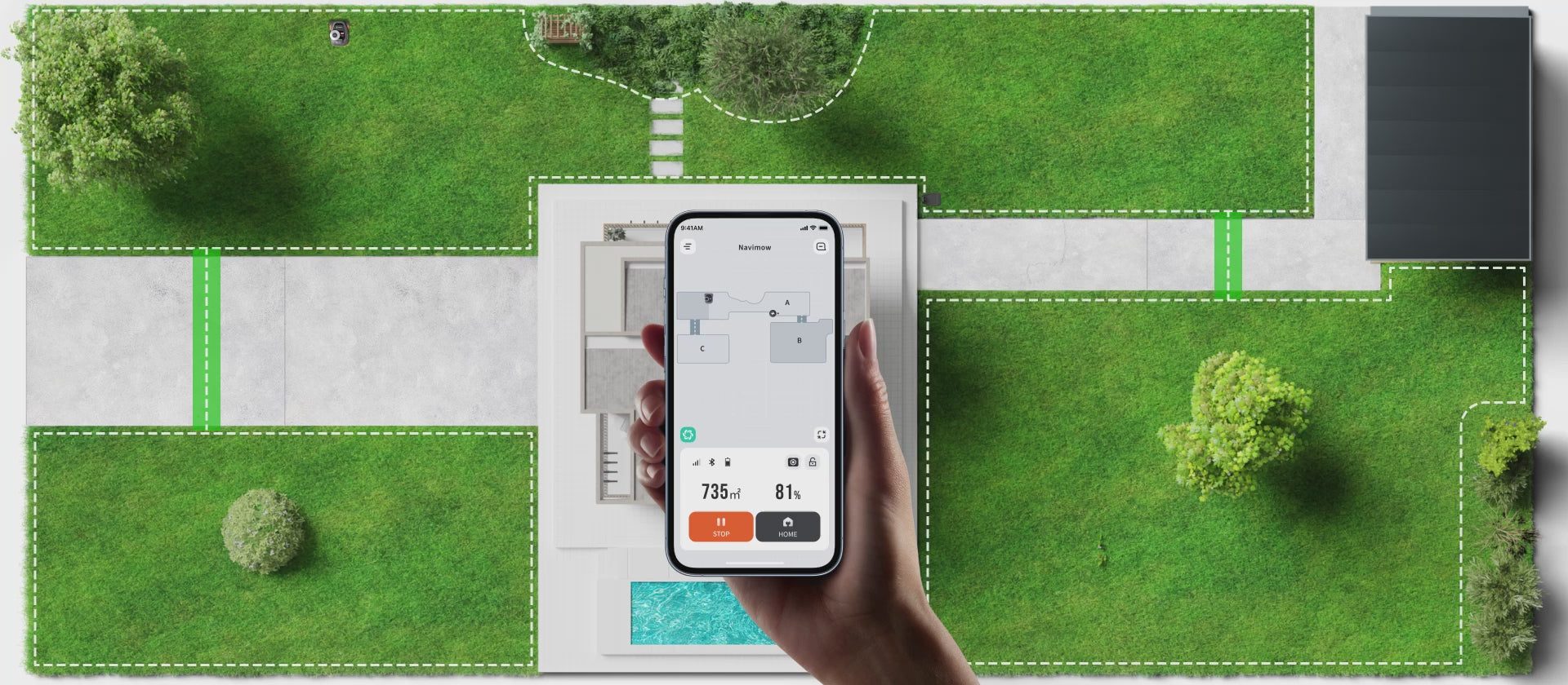 Laad video: <p>Monitor Navimow status in real-time</p>